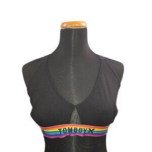 Tomboy X Women's No Padding Black Racerback Bralette Size 2X